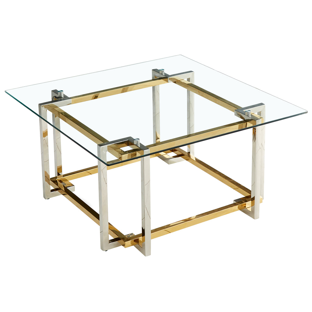 Florina Square Coffee Table (Silver and Gold)