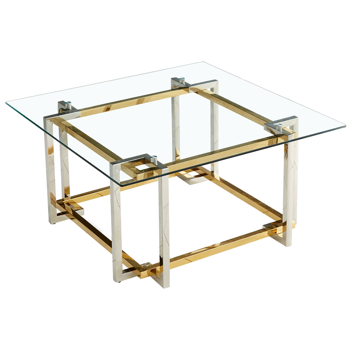 Florina Square Coffee Table (Silver and Gold)