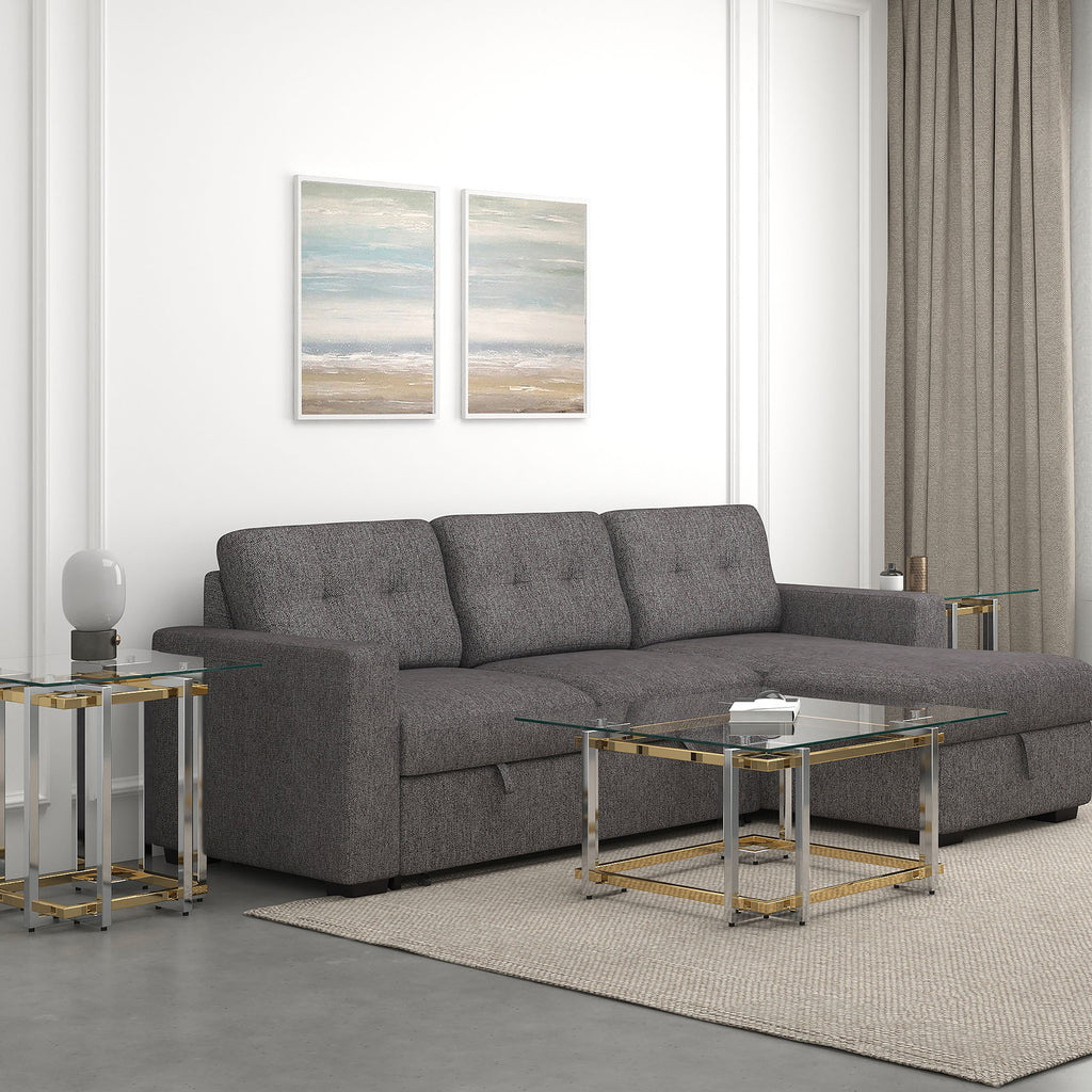 Florina Square Coffee Table (Silver and Gold)