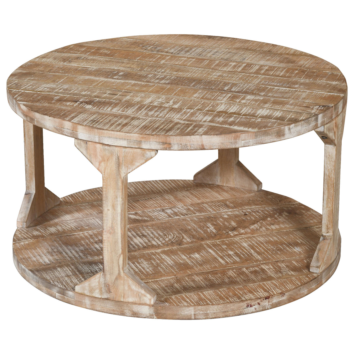 Avni Round Coffee Table (Distressed Natural)