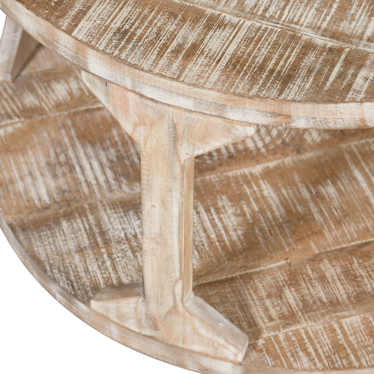 Avni Round Coffee Table (Distressed Natural)