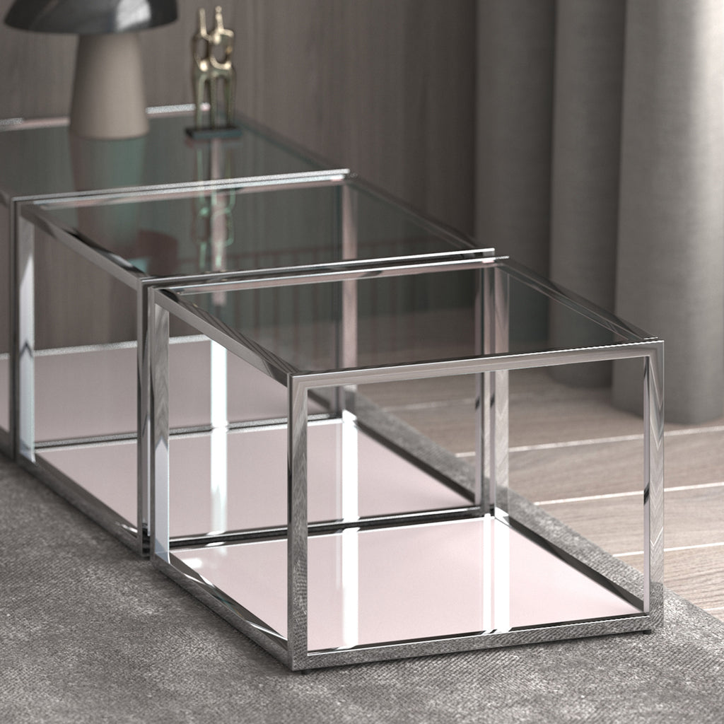 Casini Small Square Coffee Table (Silver)