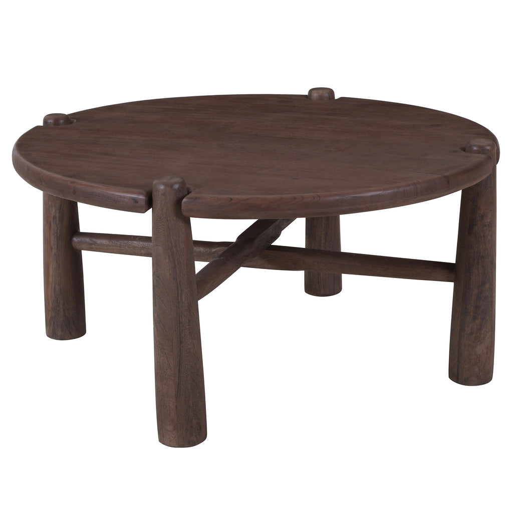 Carlyn Round Coffee Table (Dark Walnut)