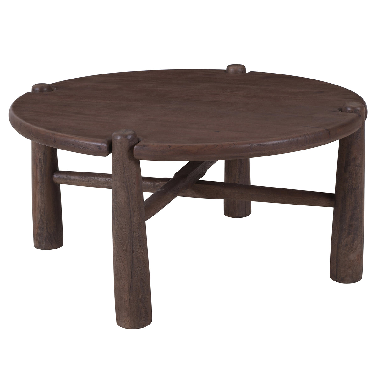 Carlyn Round Coffee Table (Dark Walnut)