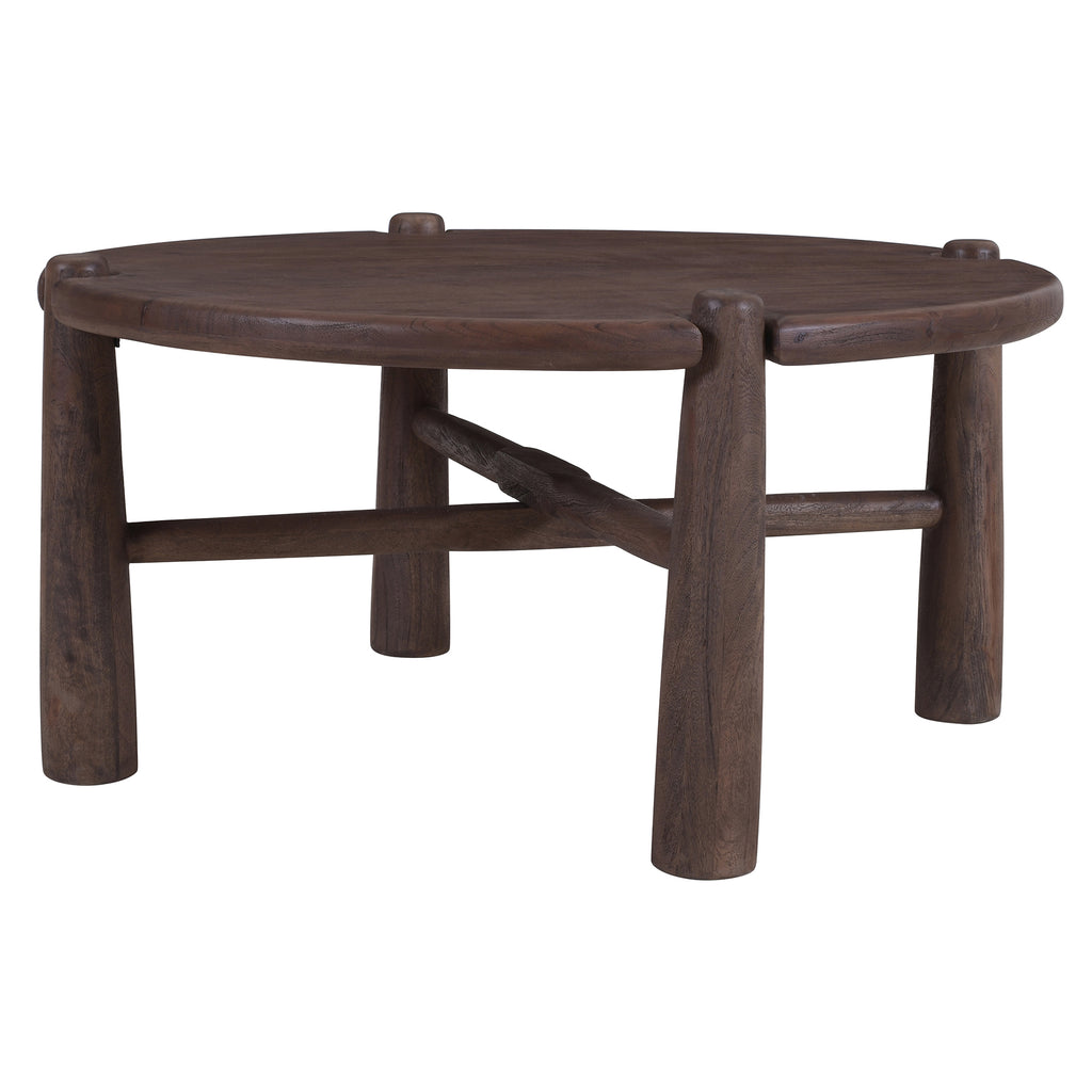 Carlyn Round Coffee Table (Dark Walnut)