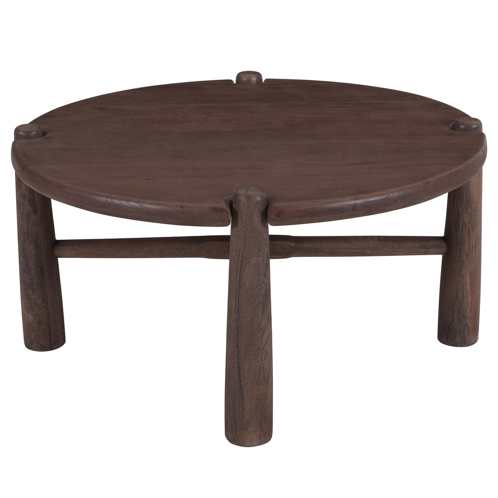 Carlyn Round Coffee Table (Dark Walnut)