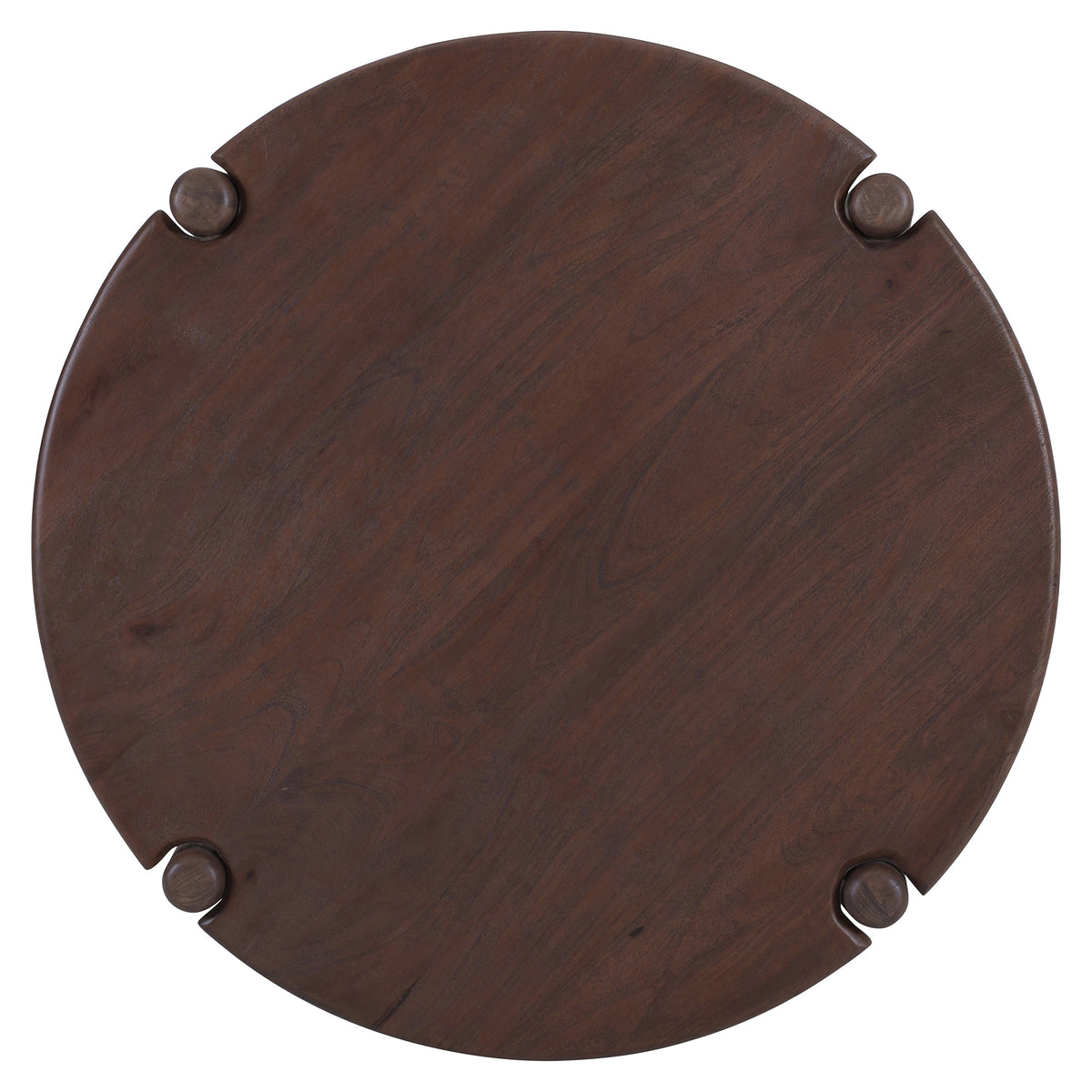 Carlyn Round Coffee Table (Dark Walnut)