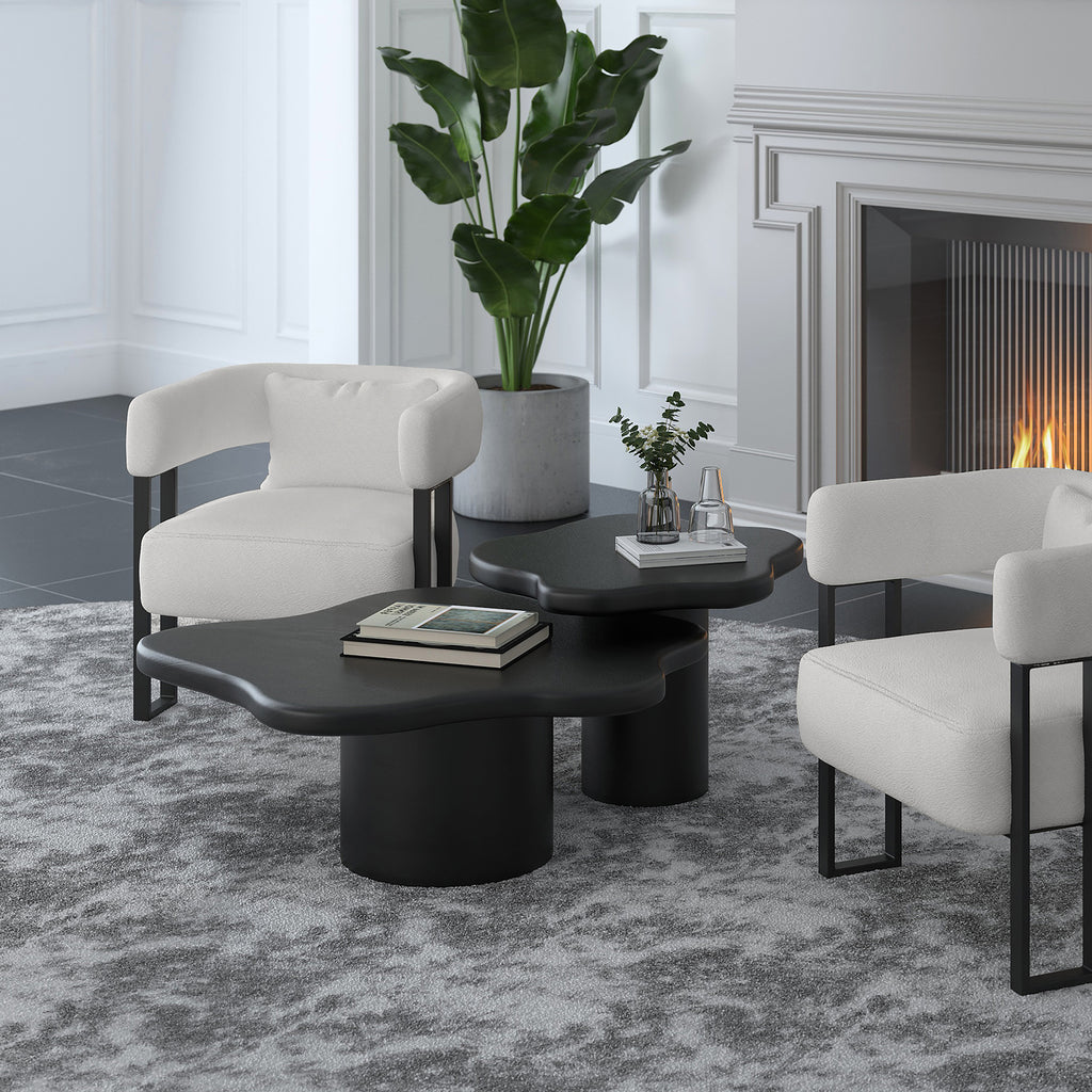 Mayal 2pc Coffee Table Set (Black)