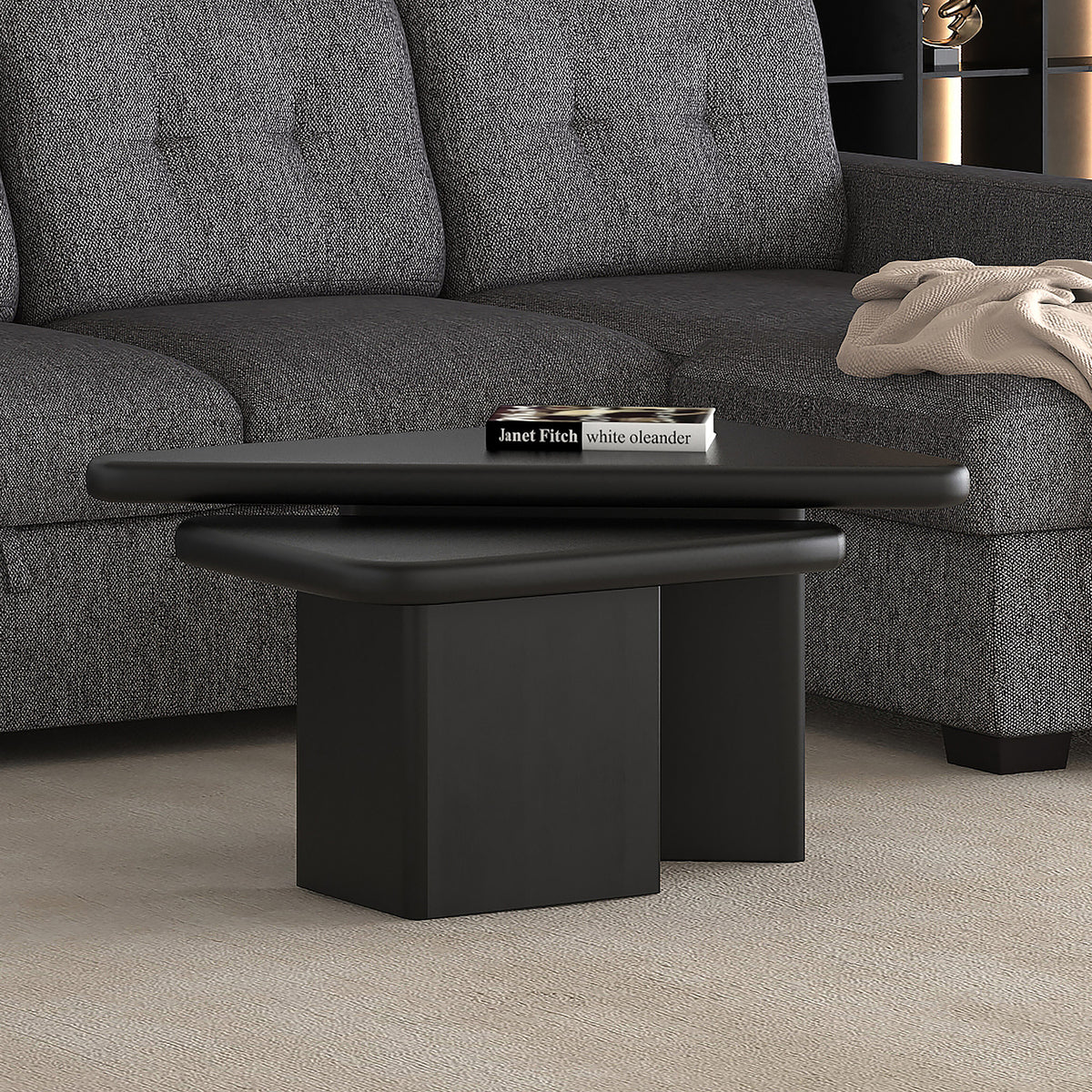 Draco 2pc Coffee Table Set (Black)