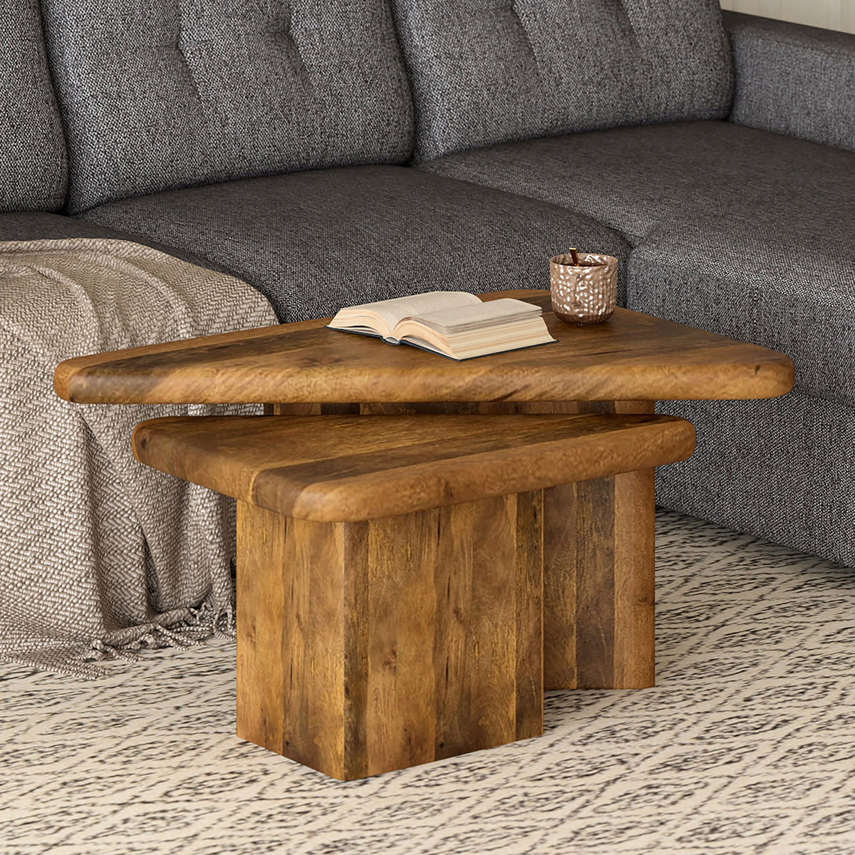 Draco 2pc Coffee Table Set (Walnut)