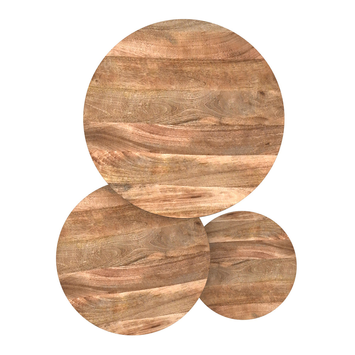 Darsh 3pc Round Coffee Table Set (Natural and Black)