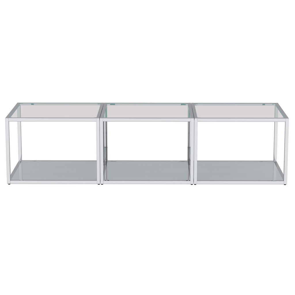Casini 3pc Small Coffee Table Set (Silver)