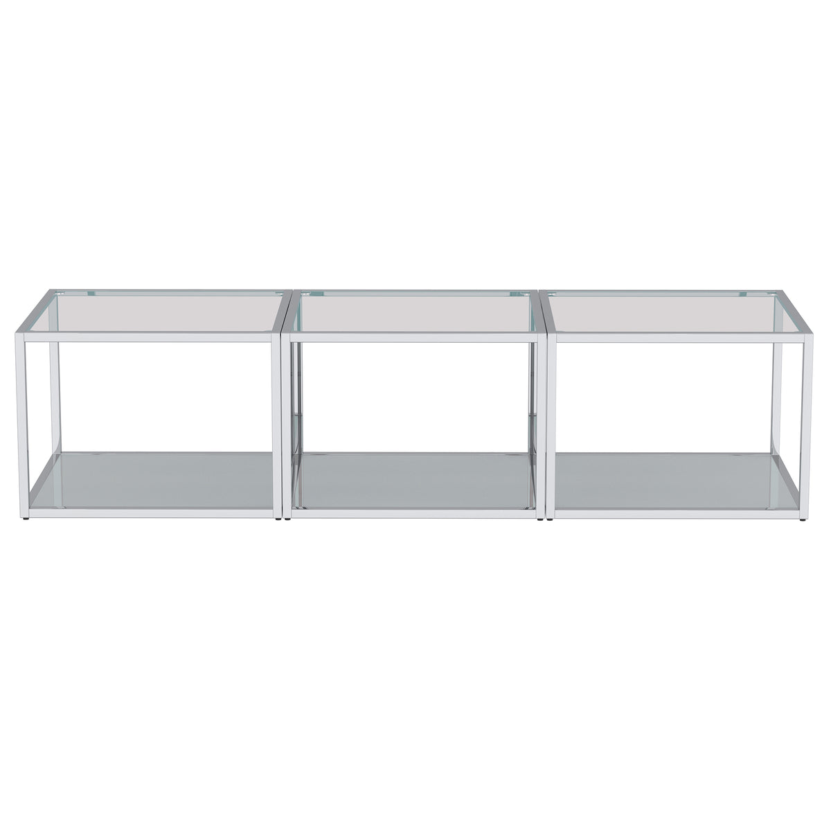 Casini 3pc Small Coffee Table Set (Silver)