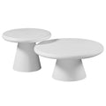 Galio 2pc Round Coffee Table Set (White)
