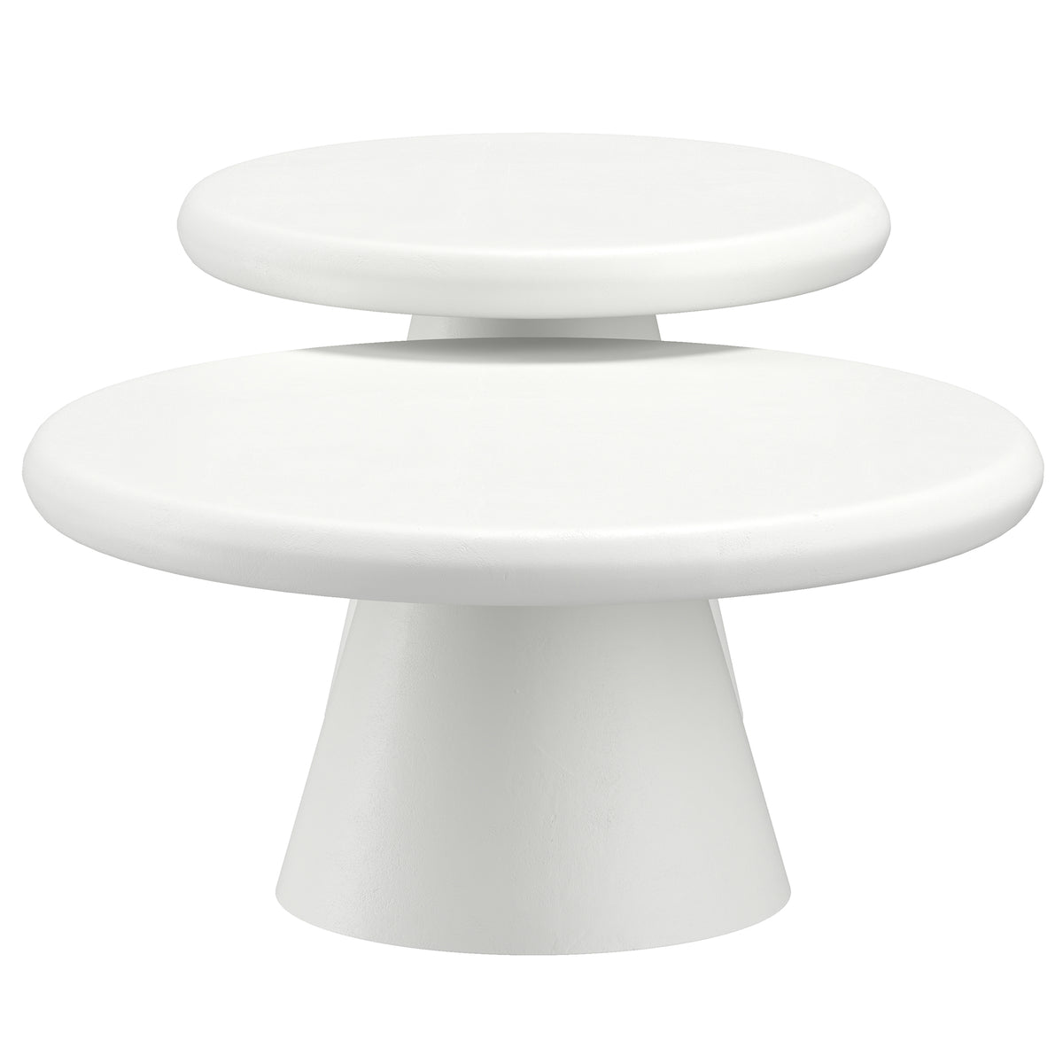 Galio 2pc Round Coffee Table Set (White)