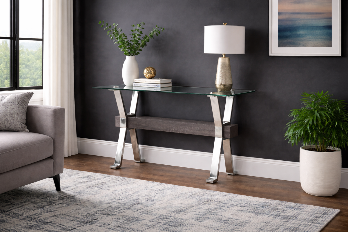 Sofa Table (Grey/Silver)