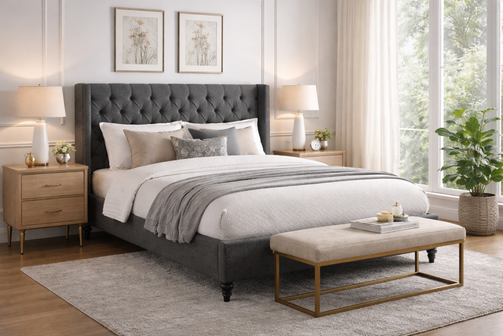 King Platform Bed (Grey) - B1920K-GR