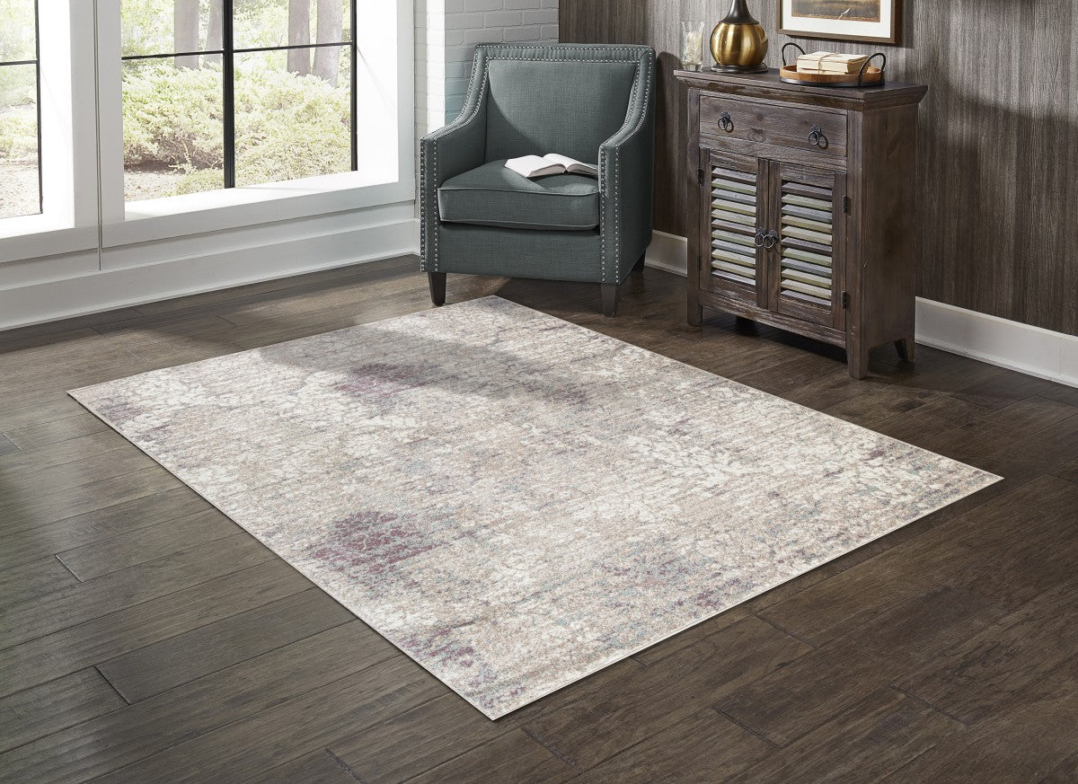 8 x 11 Area Rug (White/Beige/Blue)