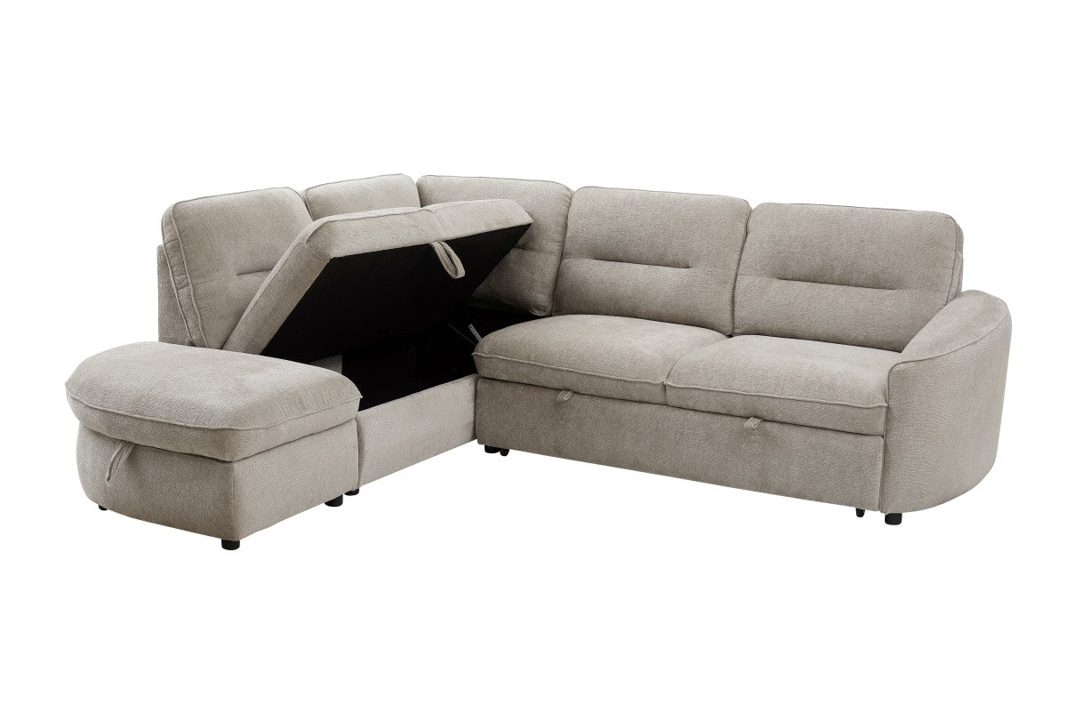 LHF Sectional Sleeper (Beige)