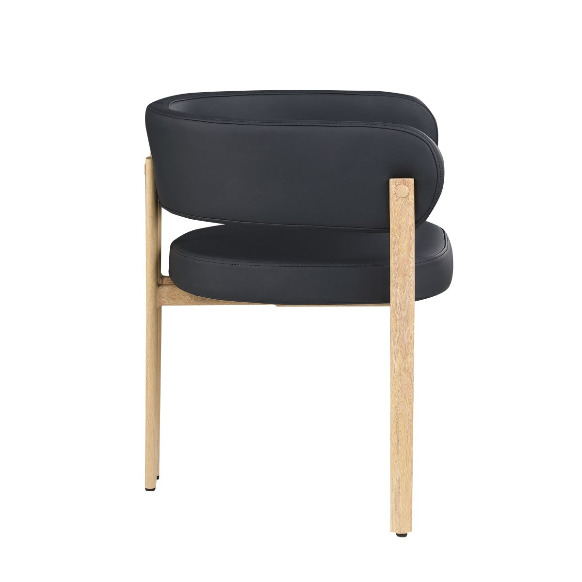 Belisse Dining Chair (Black/Oak) (Set of 2)