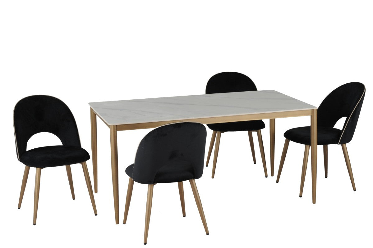 Emilia Dining Table (White/Gold)