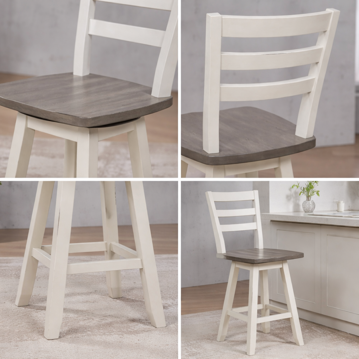 Counter Stool (Grey/White) (Set of 2)