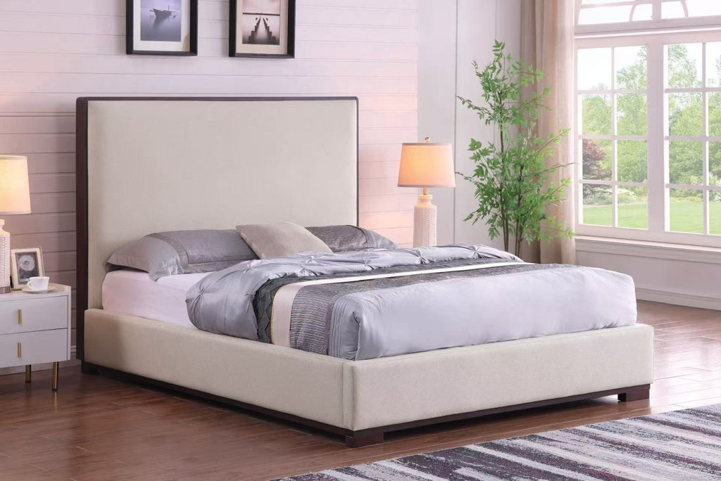 Queen Bed Frame (Beige) - 828911