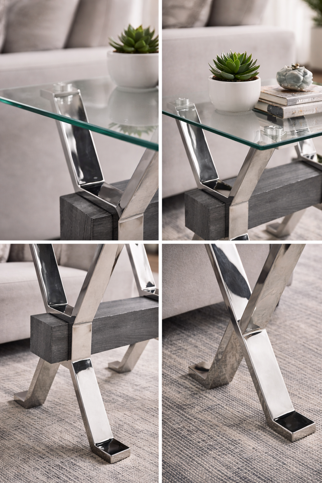 End Table (Grey/Silver)