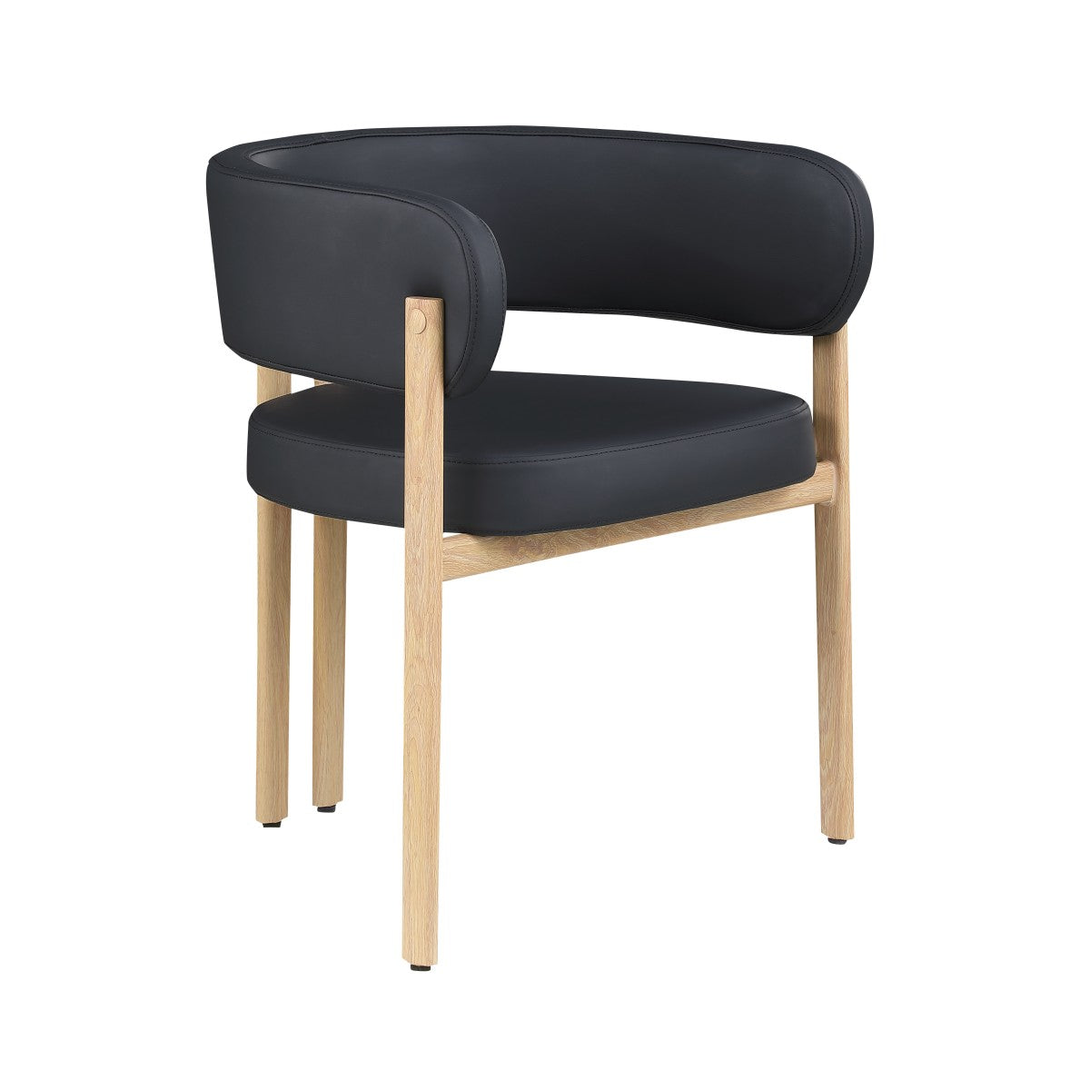 Belisse Dining Chair (Black/Oak) (Set of 2)