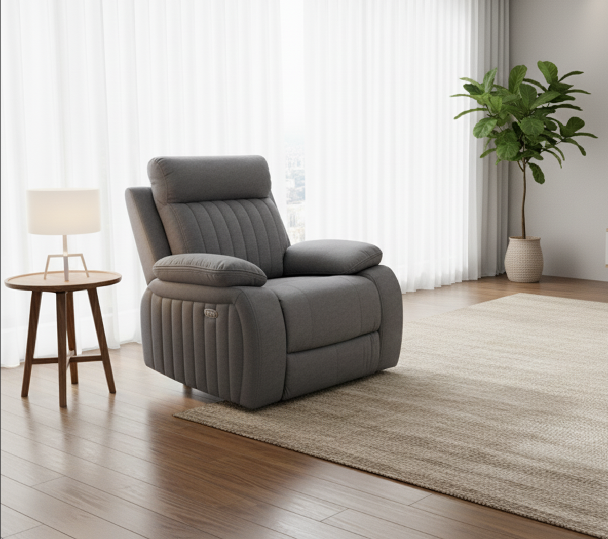 Elyse Recliner Sofa (Grey)
