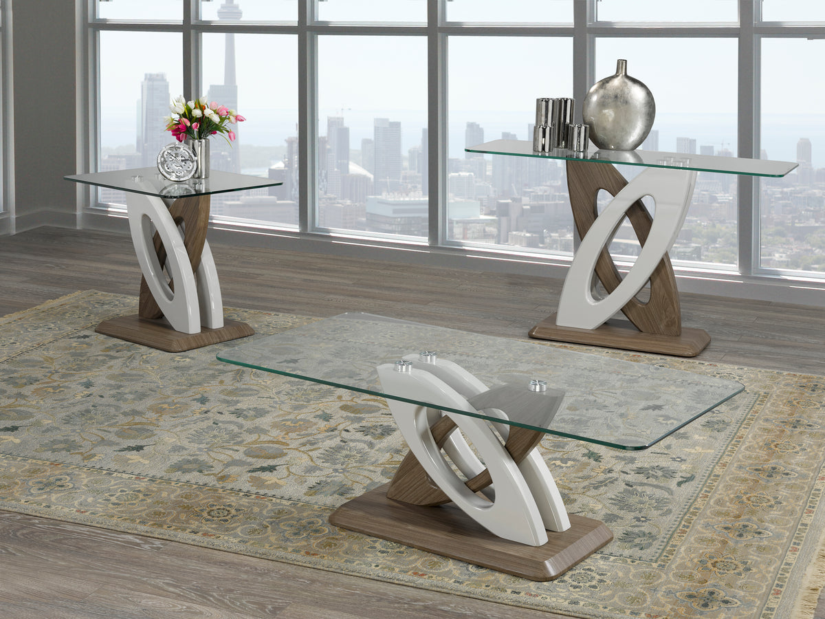 End Table (White/Walnut)