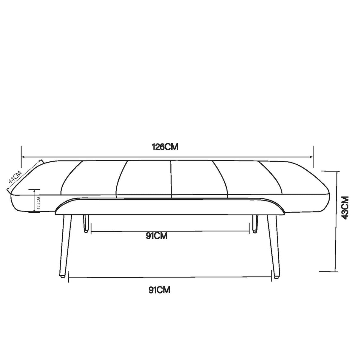 Umber Bench (Black and Walnut)