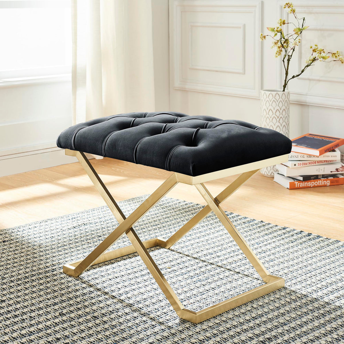 Rada Bench (Black and Brushed Gold)
