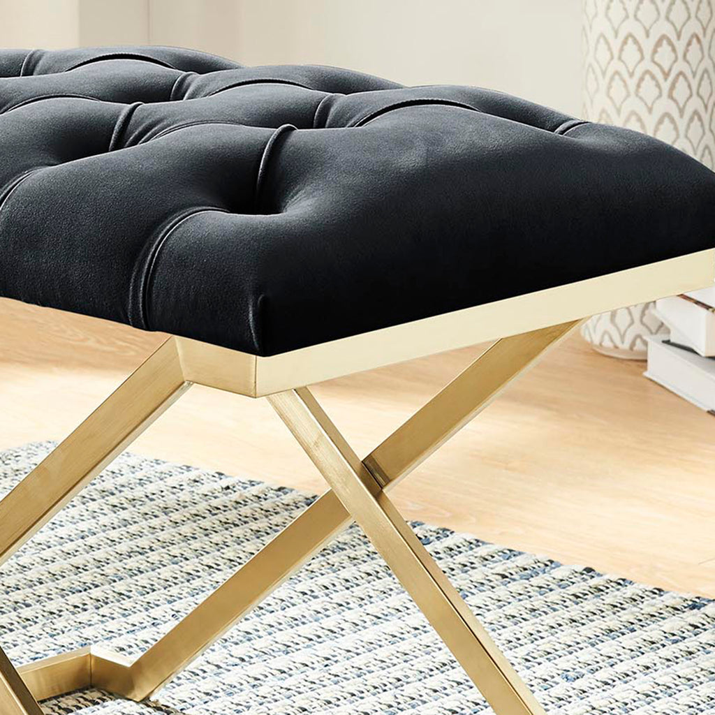 Rada Bench (Black and Brushed Gold)
