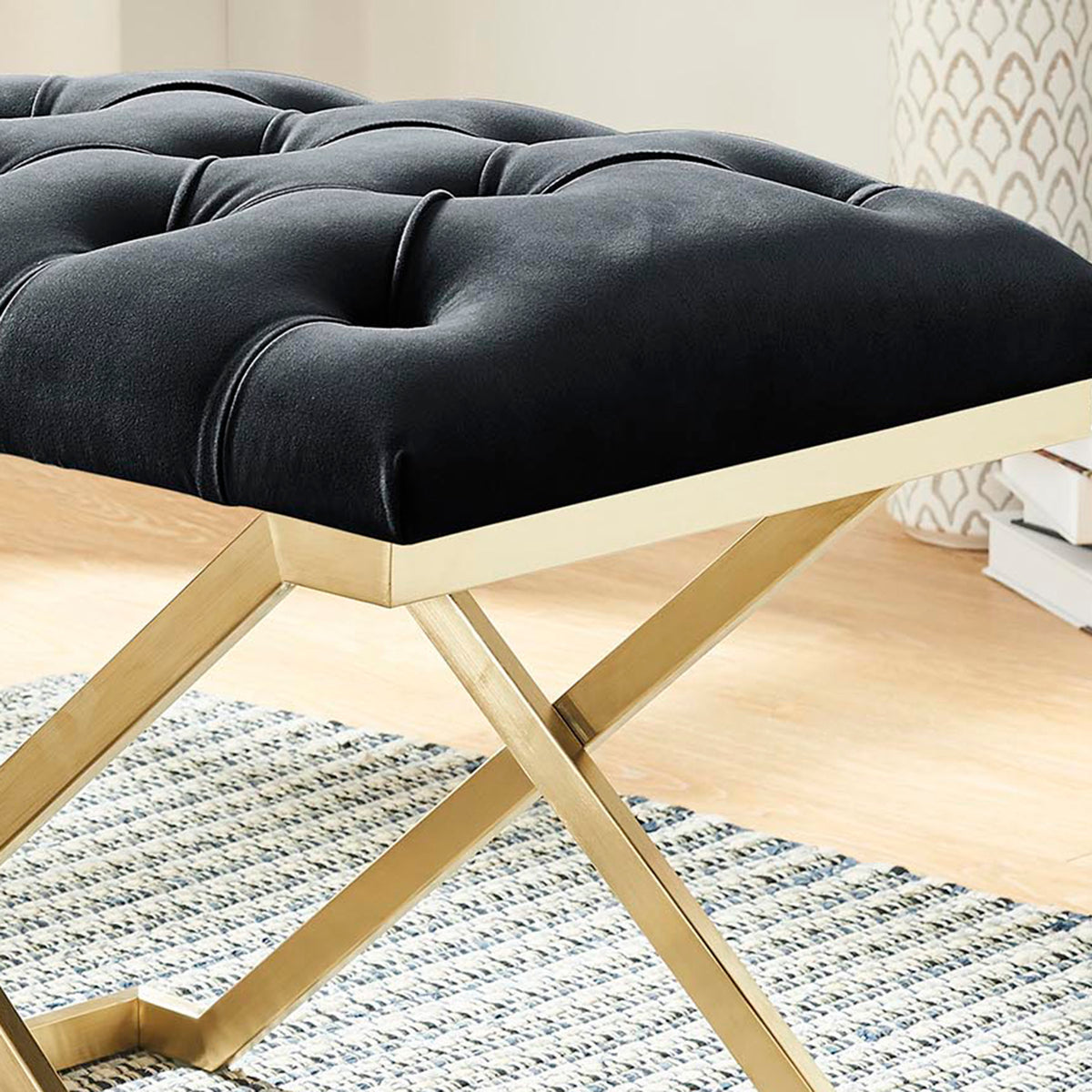 Rada Bench (Black and Brushed Gold)