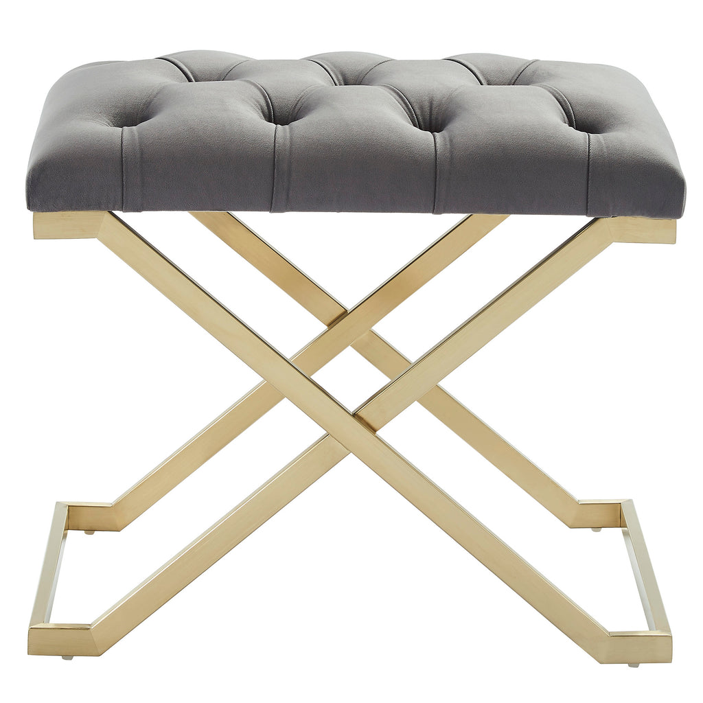 Rada Bench (Grey and Brushed Gold)