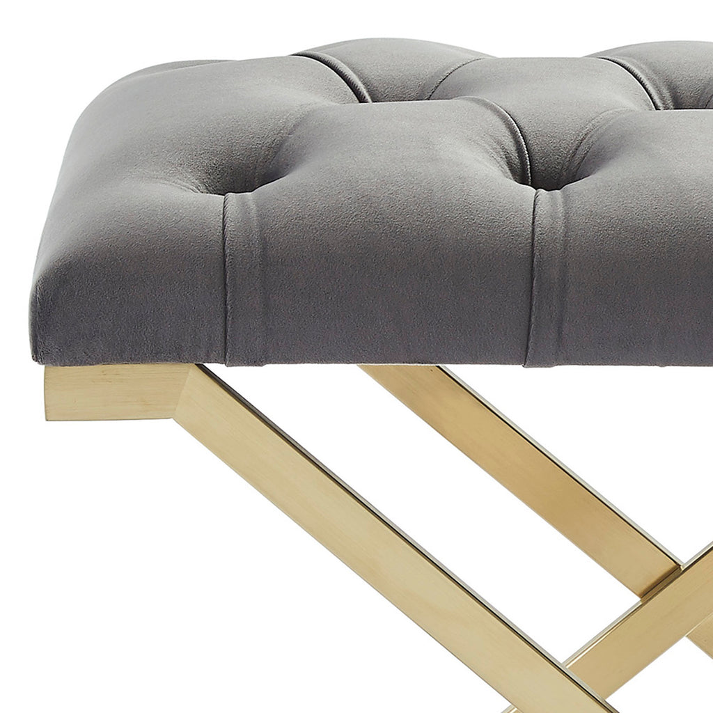 Rada Bench (Grey and Brushed Gold)