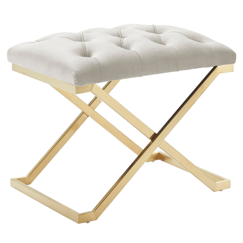 Rada Bench (Ivory and Brushed Gold)