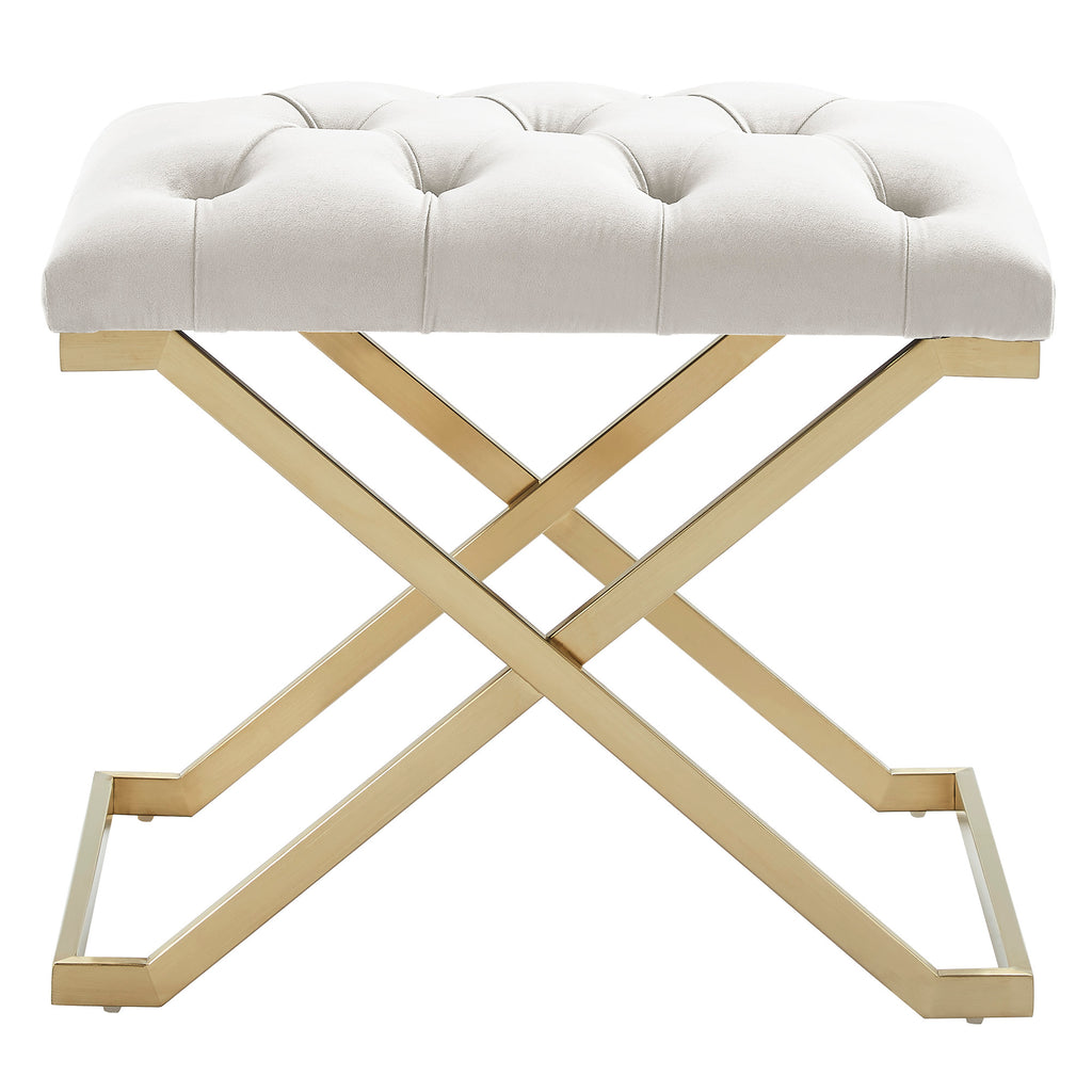 Rada Bench (Ivory and Brushed Gold)