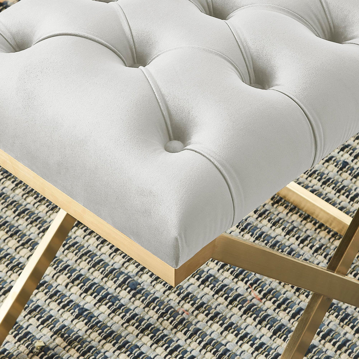 Rada Bench (Ivory and Brushed Gold)