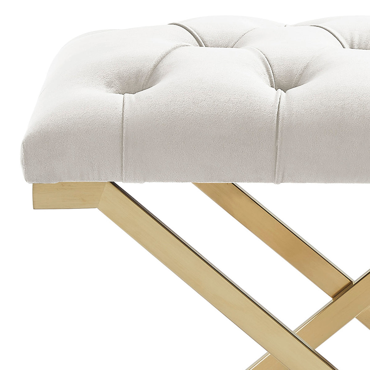 Rada Bench (Ivory and Brushed Gold)