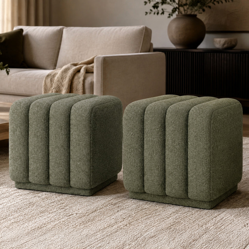 Pollo Square Ottoman (Moss)