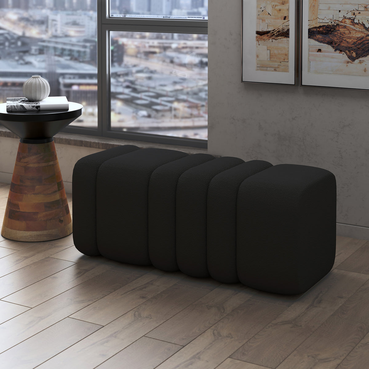 Rigel Large Ottoman Bench (Black)