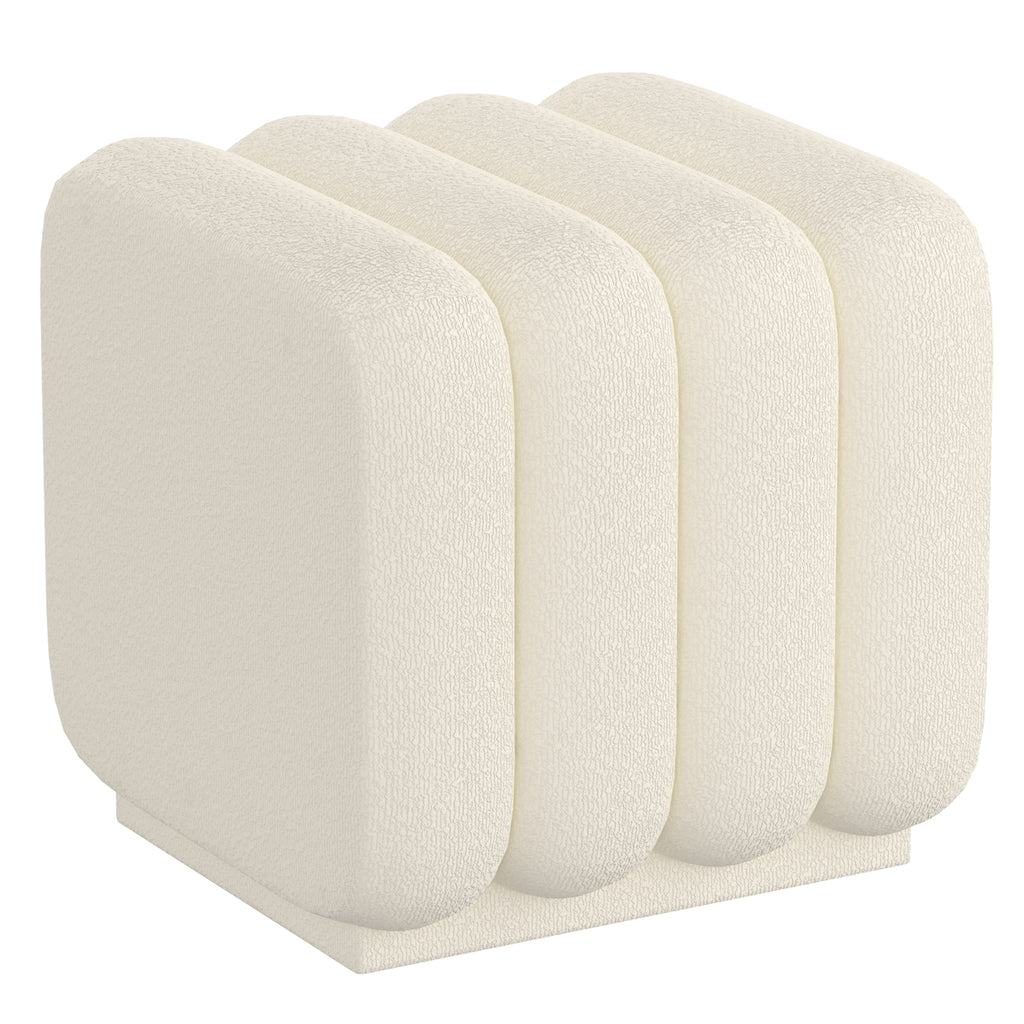 Rigel Small Square Ottoman (Ivory)