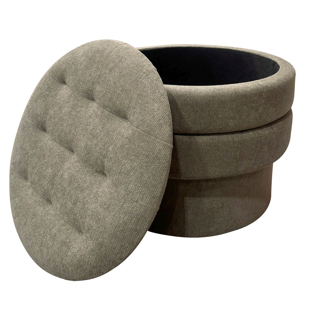 Kepler Round Storage Ottoman (Moss)
