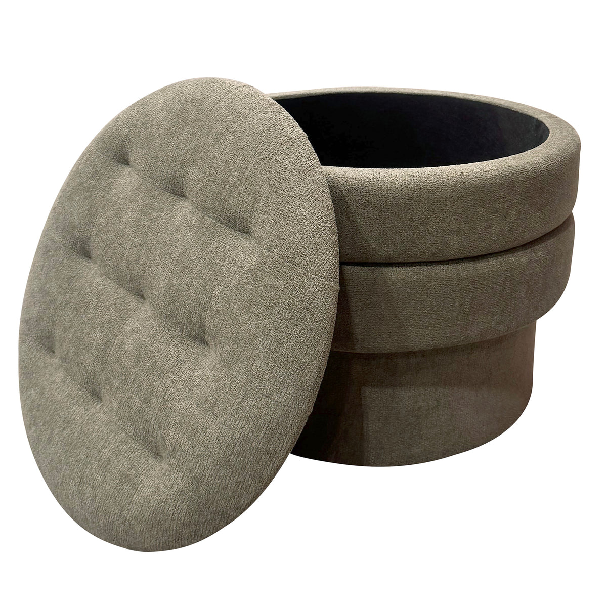 Kepler Round Storage Ottoman (Moss)