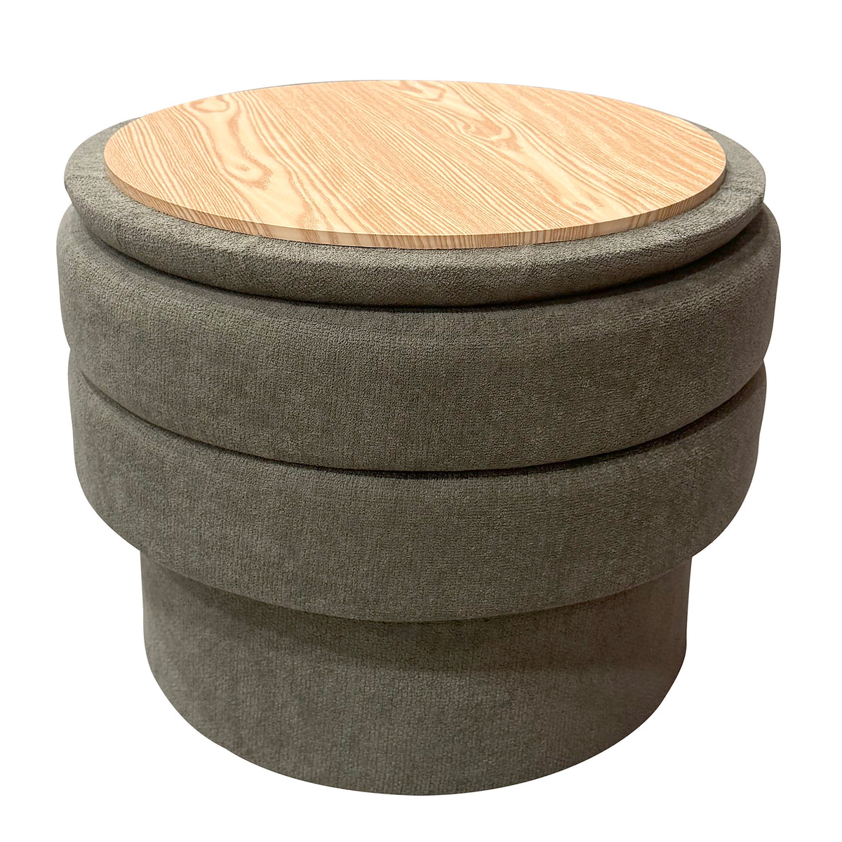 Kepler Round Storage Ottoman (Moss)