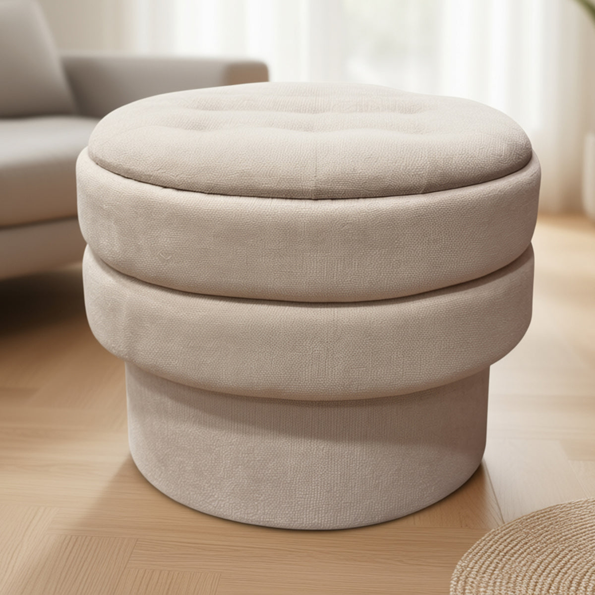Kepler Round Storage Ottoman (Oat)