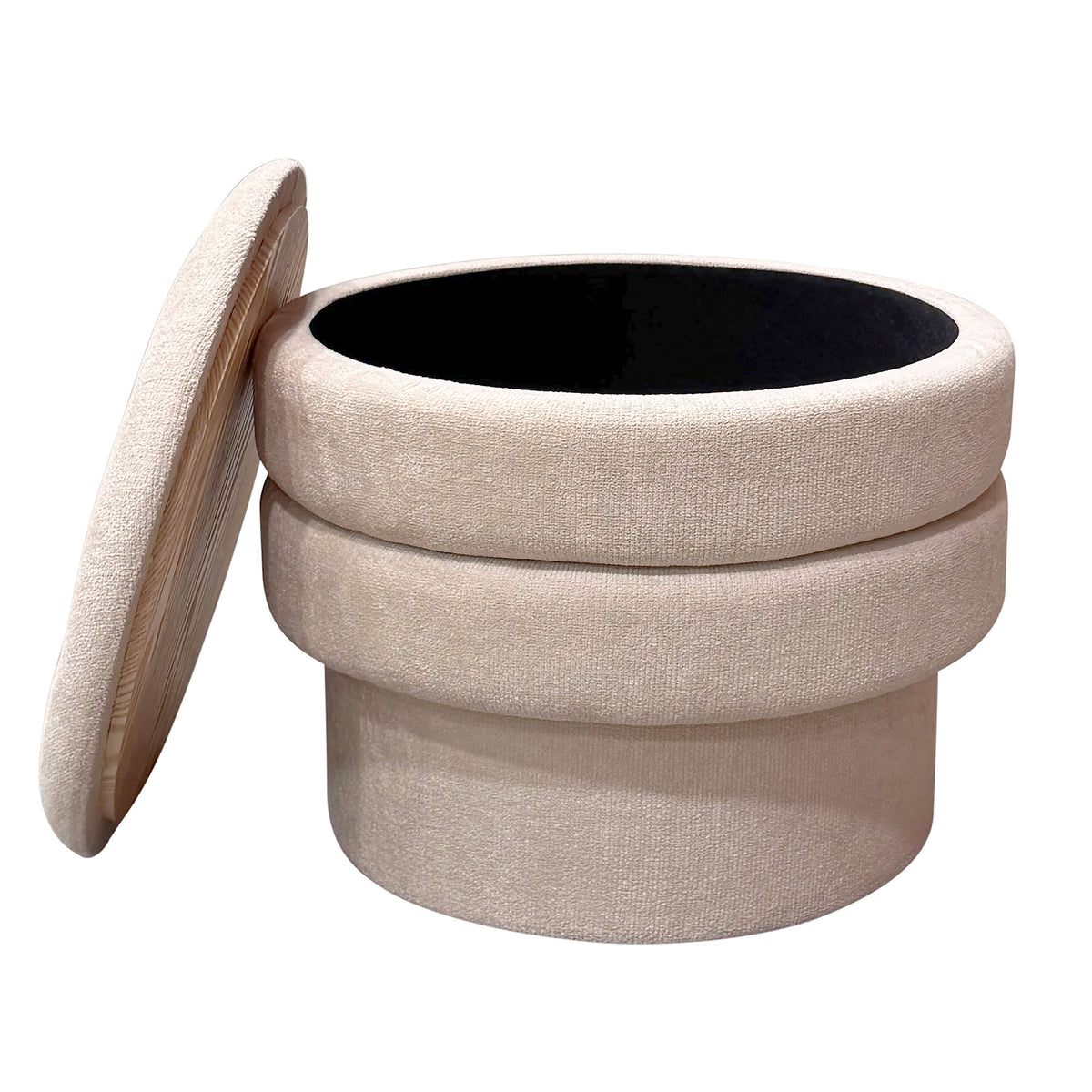 Kepler Round Storage Ottoman (Oat)