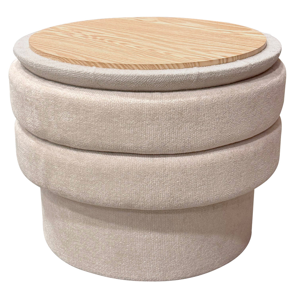 Kepler Round Storage Ottoman (Oat)